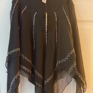 NWT black asymmetrical skirt Silk, SZ 8